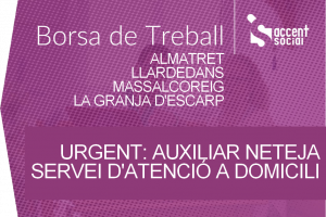 Oferta Borsa Treball Auxiliar SAD Segrià (Almacelles Alpicat i altres)