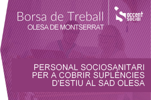 Oferta laboral sociosanitaris SAD Olesa 600x400