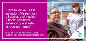 SAD Servicio Atención Domiciliario y familiares de personas mayores o con dependencia